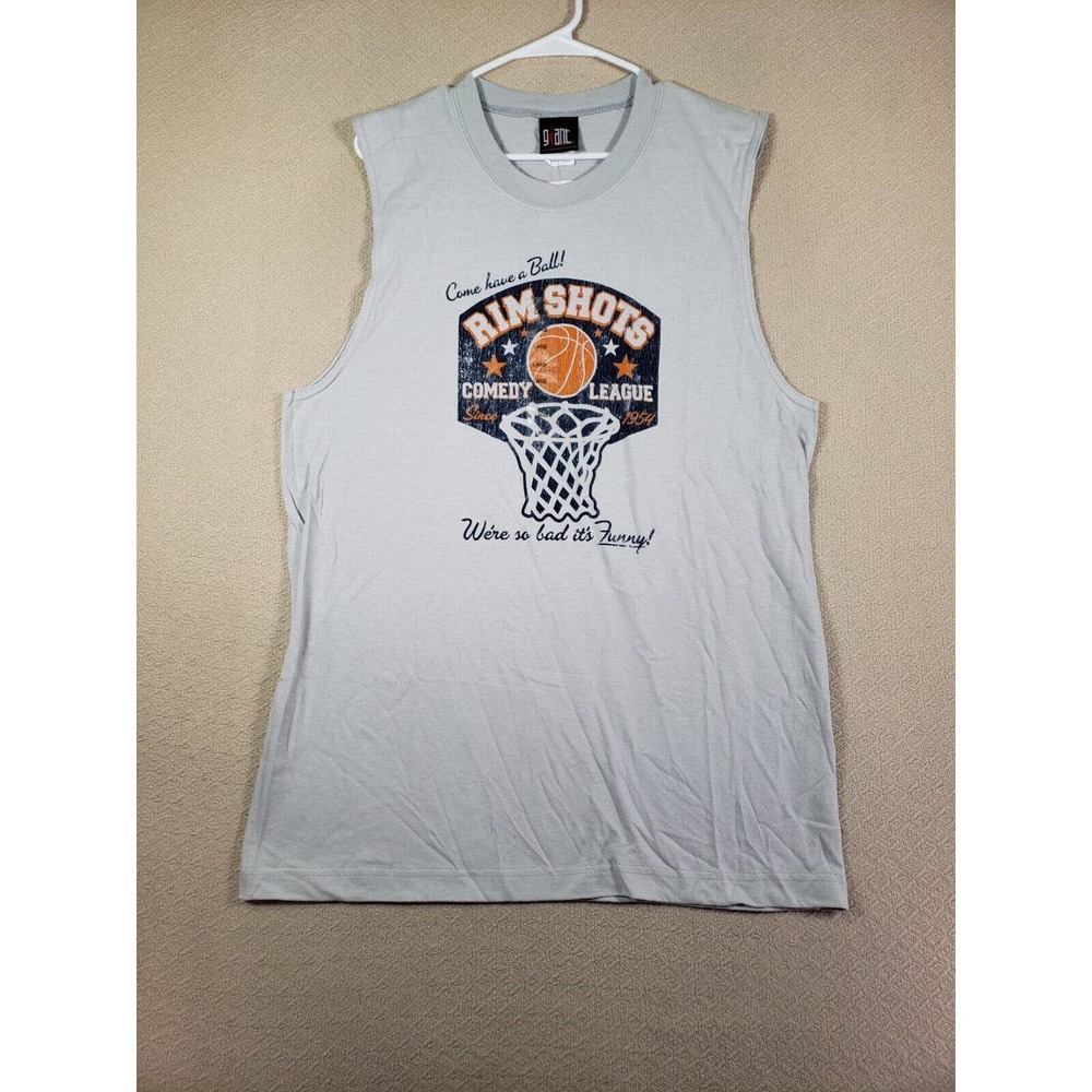 Giant Shirt Mens Large L Tank Top Basketball Comedy League Rim Shots Graphic NWT